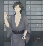  bad_id bad_pixiv_id black_eyes black_hair emiya_kiritsugu fate/stay_night fate/zero fate_(series) japanese_clothes kimono male_focus mmm_(xbit) snowing solo 