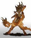  anthro antlers atlasfield bambi cervine deer gay hooves horn male nude open_mouth red_eyes sheath 