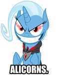  absurd_res alicorn_amulet alpha_channel amulet english_text equine evil eye_mist female feral friendship_is_magic hair hi_res horn horse magic mammal meme my_little_pony plain_background pony red_eyes smile solo text transparent_background trixie_(mlp) two_tone_hair unicorn vector white_hair zutheskunk 