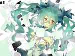  bad_id bad_pixiv_id bandages bespectacled glasses green_hair hatsune_miku kukunn long_hair orange_eyes solo torinoko_city_(vocaloid) twintails very_long_hair vocaloid 