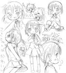  1girl hourou_musuko monochrome panties pigtails sasa_kanako school_uniform short_twintails twintails underwear 