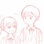  2girls height_difference hourou_musuko lowres multiple_girls pigtails sasa_kanako school_uniform short_hair short_twintails takatsuki_yoshino twintails 