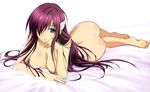  aoi_sekai_no_chuushin_de bed long_hair megami nude opal purple_hair yanagisawa_tetsuya 