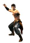  1boy 3d absurdres dead_or_alive dead_or_alive_5 fighting_stance highres jann_lee male male_focus official_art shirtless simple_background solo tecmo white_background 