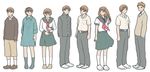  1boy age_progression androgynous brown_hair crossdressing dual_persona gakuran hourou_musuko nitori_shuuichi school_uniform short_hair trap 