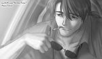  cigarette greyscale kaji_ryouji meguro_fukuzou monochrome neon_genesis_evangelion ponytail short_hair smoking sunglasses 