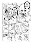  animal_ears balls big_breasts blush breasts cat_ears catgirl censored comic dialog english_text feline fellatio female forest hanging_breasts honey human kemomimi male mammal nipples oral oral_sex penis pubes pussy sex straight sweat text tiger tree 