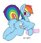  clopper-dude cutie_mark dildo equine female feral friendship_is_magic horse mammal my_little_pony pegasus plain_background pony pussy rainbow_dash_(mlp) sex_toy solo white_background wings 