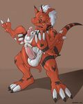  2012 3_toes abdominal_bulge anal anal_penetration balls barefoot big_balls big_dom_small_sub big_penis brown_background claws cum cum_in_ass cum_inside cum_while_penetrated cumshot digimon dreiker dripping duo erection fangs feral from_behind gay growlmon guilmon hindpaw horn long_penis male markings moan nude open_mouth orgasm paws penetration penis plain_background precum red_theme ridiculous_fit scalie sex sheath shiny size_difference soles spread_legs spreading stand_and_carry_position standing thick_tail toe_claws toes vein veiny_penis warm_colors yellow_eyes 