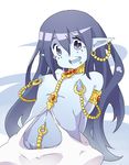  :d alternate_breast_size armband armlet blue_eyes blue_hair blue_skin breasts choker collarbone earrings genie jewelry long_hair magi_the_labyrinth_of_magic mochi_hanpen navel_piercing necklace nipple_piercing nipples nude open_mouth paimon piercing pointy_ears purple_eyes small_breasts smile solo 