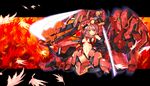  blush katana leaf mecha_musume original pink_hair short_hair solo sword tro wallpaper weapon 