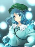  bad_id bad_pixiv_id blue_hair bubble colored_eyelashes expressionless eyelashes glowing hat hijiri_(resetter) kawashiro_nitori key short_hair solo touhou twintails two_side_up 