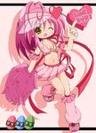  amulet_heart boots heart hinamori_amu loose_socks magical_girl matsubara_ryuu one_eye_closed pink_footwear shugo_chara! socks solo 