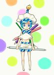  bad_id bad_pixiv_id birthday blue_eyes blue_hair candle colored_pencil freckles hat oversized_object pen pencil pixiv pixiv-tan short_hair shorts solo takeshiko wooden_pencil 
