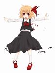  blonde_hair hair_ribbon hane_riu necktie outstretched_arms red_eyes ribbon rumia short_hair solo spread_arms touhou 