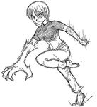  kaibutsu_oujo lowres matsuya monochrome riza_wildman sketch 