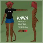  2019 anthro choker clothed clothing digital_media_(artwork) felid female front_view fur hair hi_res kawa kawaoneechan mammal model_sheet nipples nude shirt side_view simple_background skirt smile solo text 