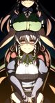  bad_id bad_pixiv_id braid breast_rest breasts breasts_on_head chair highres hong_meiling izayoi_sakuya large_breasts long_hair multiple_girls red_eyes red_hair ribbon shaded_face short_hair silver_hair smile touhou twin_braids yuihara 