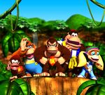  chunky_kong diddy_kong donkey_kong donkey_kong_64 jungle lanky_kong nature nintendo no_humans official_art rareware tiny_kong 