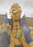  anal anal_penetration balls big_muscles blush darius debirobu dorius erection faceless_male feline full_metal_alchemist fullmetal_alchemist fur gay hair heinkel interspecies lion male mammal muscles nude penetration penis 