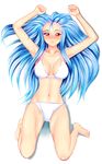  barefoot bikini blue_hair brown_eyes long_hair lying minazuki_kotoko shopyun solo swimsuit tokimeki_memorial tokimeki_memorial_2 