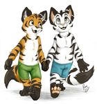  amber_eyes anthro canine cute duo feline fox foxger hybrid male mammal panda_paco pandapaco sibling silver_eyes tiger yellow_eyes 