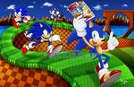  ayamepso blue_hair green_eyes hair hedgehog looking_at_viewer male mammal sega smile sonic_(series) sonic_the_hedgehog square_crossover watermark 