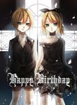  1boy 1girl blonde_hair bow dress green_eyes kagamine_len kagamine_rin lace see-through sheer vocaloid 