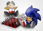  blue_hair chess eyewear facial_hair green_eyes hair hedgehog human robotnik sega sonic_(series) sonic_the_hedgehog sulking 