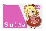  blonde_hair blush chibi clearite dress green_eyes idolmaster idolmaster_cinderella_girls long_hair looking_at_viewer one_eye_closed sakurai_momoka smile solo suica suica_design 