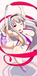  blush breasts clearite idolmaster idolmaster_(classic) large_breasts long_hair one_eye_closed open_mouth red_eyes shijou_takane slingshot_swimsuit smile solo swimsuit 