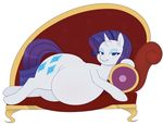  equine female feral friendship_is_magic hair half-closed_eyes horn horse looking_at_viewer mammal my_little_pony overweight pillow pony purple_hair rarity_(mlp) redribbon smile sofa solo unicorn wide_hips 