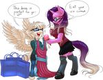  2012 alpha_channel anthro clothed clothing dialog dialogue duo english_text equine eye_contact eyewear female glasses hi_res horn horse ice_cream kittehkatbar mammal my_little_pony open_mouth pegasus plain_background pony shaded text transparent_background unicorn wing_boner wings 