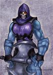  arm_guards armor axe bad_id bad_pixiv_id character_name fantasy glowing glowing_eye hood kusagami_style male_focus masters_of_the_universe muscle realistic signature skeletor skull solo weapon 