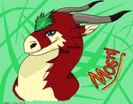  ambiguous_gender blue_eyes bust character dragon female feral fur fursona green_background head horn looking_at_viewer mosny mosny_(character) nostrils plain_background portrait potrait red_body red_scales red_skin reptile scales scalie simple_background solo 