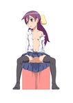  blush bow character_request copyright_request flat_chest gahiro nipples pee peeing peeing_self purple_hair pussy sitting skirt thighhighs upskirt wet wet_clothes wet_skirt yellow_eyes 