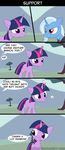  2012 alicorn_amulet amulet cloak comic dialog dialogue english_text equine female feral friendship_is_magic glowing hair horn horse loceri magic mammal multi-colored_hair my_little_pony outside pony purple_eyes red_eyes text tree trixie_(mlp) twilight_sparkle_(mlp) unicorn white_hair 