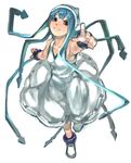  blue_hair blush c.cu dress ikamusume pointing shinryaku!_ikamusume solo tentacles 