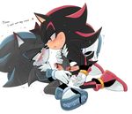  anthro black black_fur blush cum cumshot duo fur gay gloves hedgehog male mammal mephiles_the_dark orgasm penis plain_background red_eyes sega sex shadow_the_hedgehog sonic_(series) tailwag white_background 