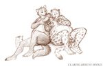  anthro balls burger butt canine cheetah chubby clarisgardens claws couple duo eyes_closed feline food hamburger male mammal navel nude oddwilds open_mouth overweight paws penis plain_background sitting smile toes wolf 