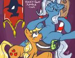  blonde_hair blue_fur cunnilingus cutie_mark duo equine female feral forced freckles friendship_is_magic fur hair horn horse lesbian licking mammal my_little_pony oral oral_sex orange_fur pony pussy sex smile tongue tongue_out trixie_(mlp) unicorn vaginal 