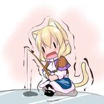  animal_ears cat_ears cat_tail chibi extra_ears fishing fishing_rod hoshizuki_(seigetsu) ice ice_fishing mary_janes mizuhashi_parsee open_mouth pointy_ears puru-see rock scarf shoes short_hair sitting skirt solo tail touhou trembling |_| 
