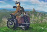  androgynous backpack bag binoculars bird black_hair brough_superior cloud coat cup exhaust flower gloves goggles grey_eyes hat hermes horizon kino kino_no_tabi looking_back md5_mismatch net ocean pants ponkotu-px reverse_trap ruins shoes short_hair sky solo thermos 