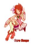  51_(akiduki) ;d bike_shorts blush brooch character_name cure_rouge derivative_work fingerless_gloves full_body gloves highres jewelry kneehighs magical_girl md5_mismatch natsuki_rin one_eye_closed open_mouth precure red_eyes red_hair red_shorts shoes short_hair shorts shorts_under_skirt skirt smile solo spiked_hair tongue white_background yes!_precure_5 