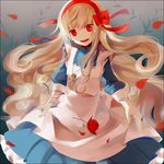  bad_id bad_pixiv_id blonde_hair dress flower hairband jewelry kagerou_project kozakura_marry long_hair miiyuro necklace open_mouth petals red_eyes ribbon rose solo souzou_forest_(vocaloid) vocaloid 