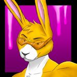  glasses invalid_color lagomorph male mammal purple_background rabbit res_the_rabbit white yellow_body 