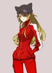  animal_hat bad_id bad_pixiv_id blue_eyes cat_hat evangelion:_3.0_you_can_(not)_redo eyepatch grey_background hands_in_pockets hat highres jacket long_hair neco neon_genesis_evangelion orange_hair plugsuit rebuild_of_evangelion shikinami_asuka_langley simple_background solo souryuu_asuka_langley track_jacket 