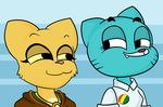  cat crossover eye_contact feline female glux2 katia_managan khajiit mammal necklace nicole_watterson prequel the_amazing_world_of_gumball the_elder_scrolls video_games 