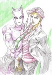  bad_id bad_pixiv_id color_trace colored_pencil_(medium) formal jojo_no_kimyou_na_bouken katomiman killer_queen kira_yoshikage necktie stand_(jojo) suit traditional_media 