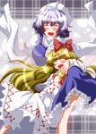 blush bow closed_eyes dress friends frills highres laughing letty_whiterock lily_white long_hair multiple_girls scarf short_hair touhou white_scarf zan_(harukahime) 